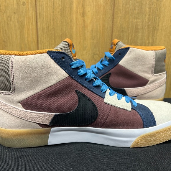 Nike Zoom Blazer Premium SB Mid Mosaic Pack - Dark Wine size 11 - Picture 3 of 10